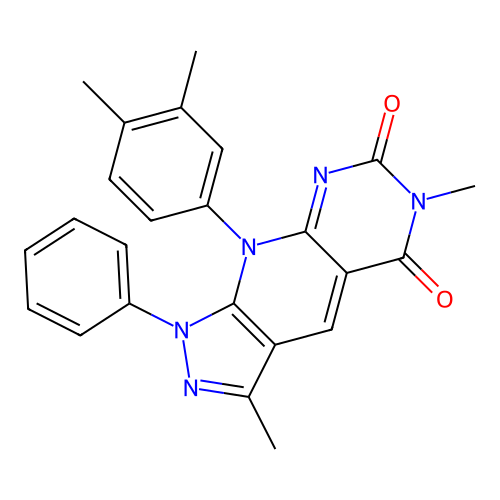 9-(3,4-dimethylphenyl)-3,6-dimethyl-1-phenyl-1H-pyrazolo[4',3':5,6]pyrido[2,3-d]pyrimidine-5,7(6H,9H)-dione structure