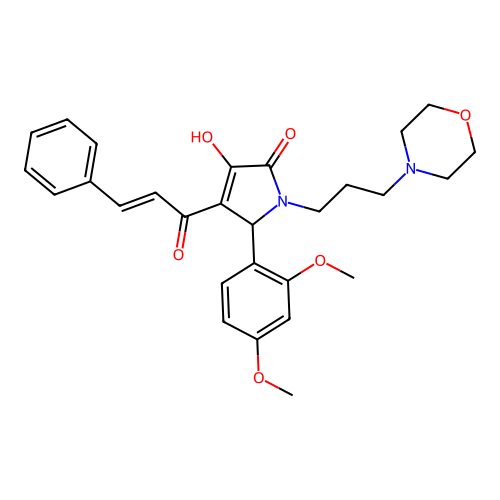 4-cinnamoyl-5-(2,4-dimethoxyphenyl)-3-hydroxy-1-(3-morpholinopropyl)-1H-pyrrol-2(5H)-one structure