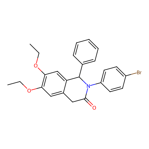 2-(4-bromophenyl)-6,7-diethoxy-1-phenyl-1,4-dihydroisoquinolin-3(2H)-one structure