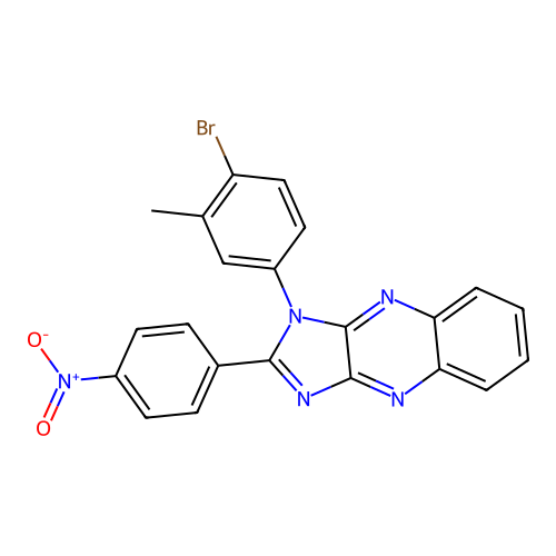 1-(4-bromo-3-methylphenyl)-2-(4-nitrophenyl)-1H-imidazo[4,5-b]quinoxaline structure