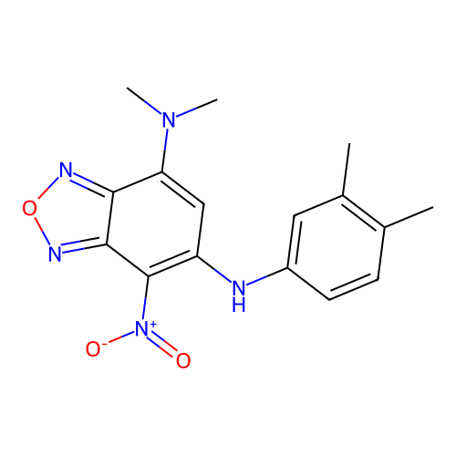 5-N-(3,4-dimethylphenyl)-7-N,7-N-dimethyl-4-nitro-2,1,3-benzoxadiazole-5,7-diamine structure