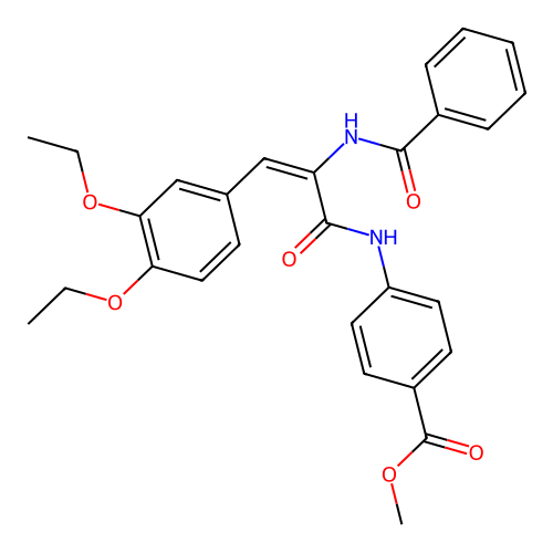 (E)-methyl 4-(2-benzamido-3-(3,4-diethoxyphenyl)acrylamido)benzoate structure