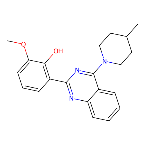 2-Methoxy-6-(4-(4-methylpiperidin-1-yl)quinazolin-2-yl)phenol structure