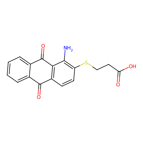 3-(1-Amino-9,10-dioxoanthracen-2-yl)sulfanylpropanoic acid structure