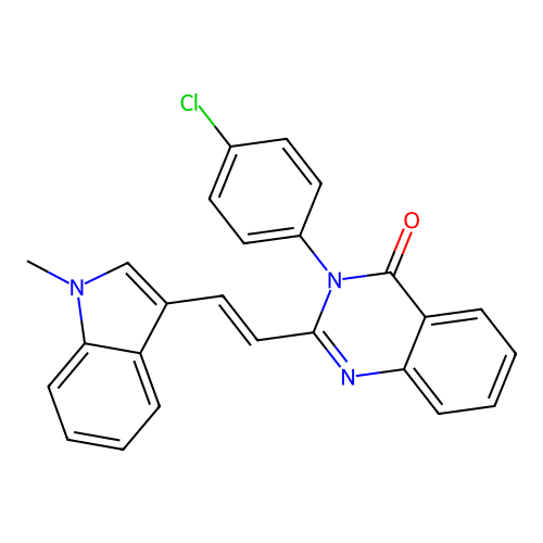 3-(4-chlorophenyl)-2-[(E)-2-(1-methyl-1H-indol-3-yl)ethenyl]quinazolin-4(3H)-one structure