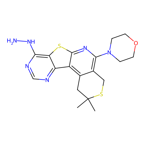 (2,2-Dimethyl-5-morpholin-4-yl-1,4-dihydro-2H-3,7-dithia-6,9,11-triaza-benzo[c]fluoren-8-yl)-hydrazine structure