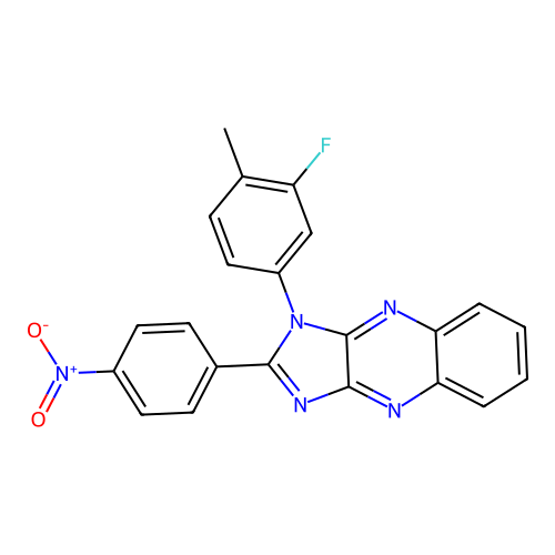 1-(3-fluoro-4-methylphenyl)-2-(4-nitrophenyl)-1H-imidazo[4,5-b]quinoxaline structure