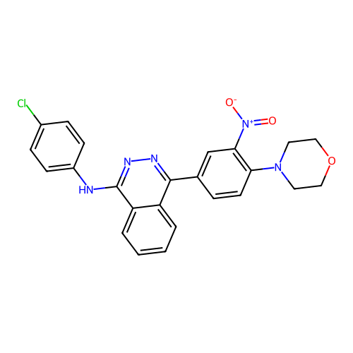 N-(4-chlorophenyl)-4-[4-(morpholin-4-yl)-3-nitrophenyl]phthalazin-1-amine structure