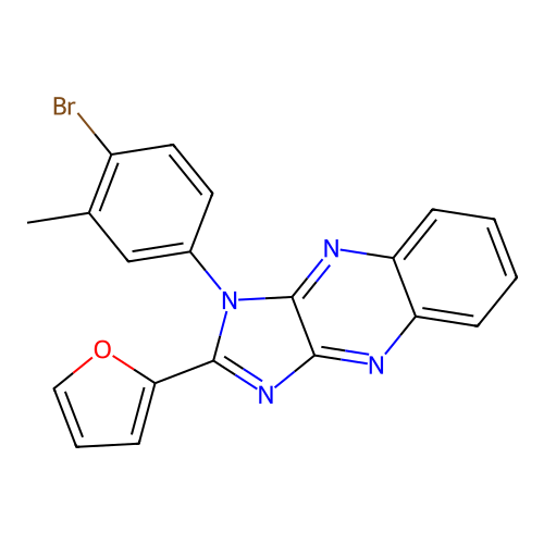 1-(4-bromo-3-methylphenyl)-2-(furan-2-yl)-1H-imidazo[4,5-b]quinoxaline structure