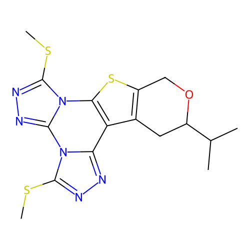 C16H18N6OS3 structure
