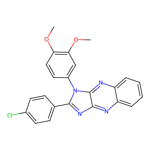 2-(4-chlorophenyl)-1-(3,4-dimethoxyphenyl)-1H-imidazo[4,5-b]quinoxaline structure