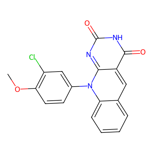 10-(3-chloro-4-methoxyphenyl)-2-hydroxypyrimido[4,5-b]quinolin-4(10H)-one structure