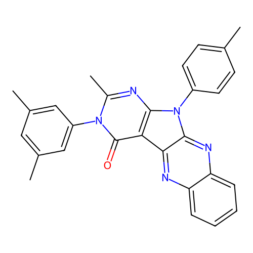 3-(3,5-dimethylphenyl)-2-methyl-11-(4-methylphenyl)-3,11-dihydro-4H-pyrimido[5',4':4,5]pyrrolo[2,3-b]quinoxalin-4-one structure