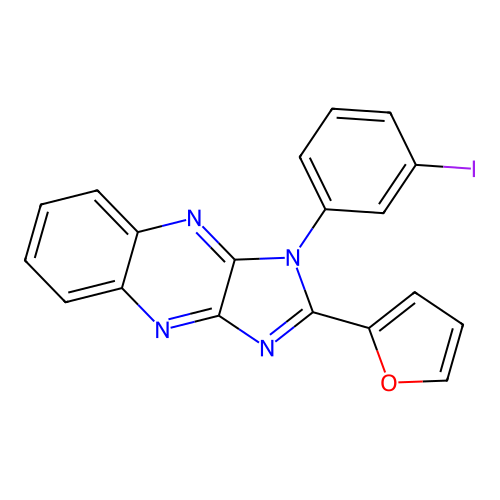 2-(furan-2-yl)-1-(3-iodophenyl)-1H-imidazo[4,5-b]quinoxaline structure