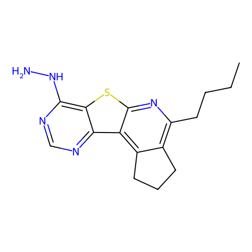 4-butyl-7-hydrazinyl-2,3-dihydro-1H-cyclopenta[4',5']pyrido[3',2':4,5]thieno[3,2-d]pyrimidine structure