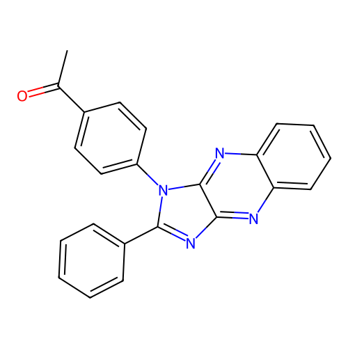 1-(4-(2-phenyl-1H-imidazo[4,5-b]quinoxalin-1-yl)phenyl)ethanone structure