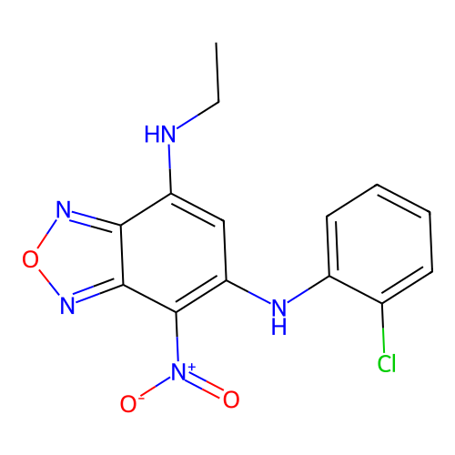 N~6~-(2-chlorophenyl)-N~4~-ethyl-7-nitro-2,1,3-benzoxadiazole-4,6-diamine structure
