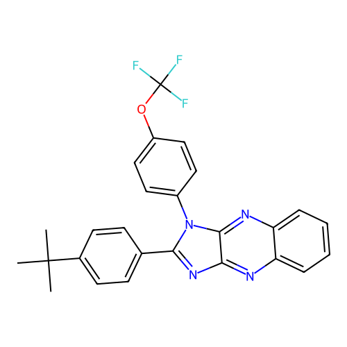 2-(4-(tert-butyl)phenyl)-1-(4-(trifluoromethoxy)phenyl)-1H-imidazo[4,5-b]quinoxaline structure