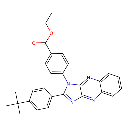 ethyl 4-[2-(4-tert-butylphenyl)-1H-imidazo[4,5-b]quinoxalin-1-yl]benzoate structure
