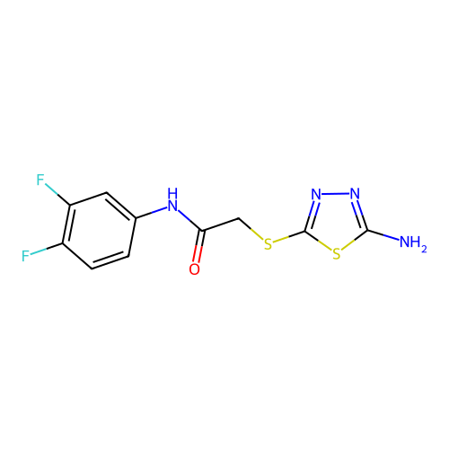 2-[(5-amino-1,3,4-thiadiazol-2-yl)sulfanyl]-N-(3,4-difluorophenyl)acetamide structure
