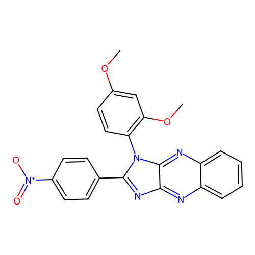 1-(2,4-dimethoxyphenyl)-2-(4-nitrophenyl)-1H-imidazo[4,5-b]quinoxaline structure