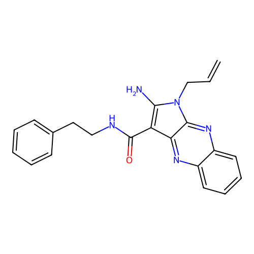 1-allyl-2-amino-N-phenethyl-1H-pyrrolo[2,3-b]quinoxaline-3-carboxamide structure