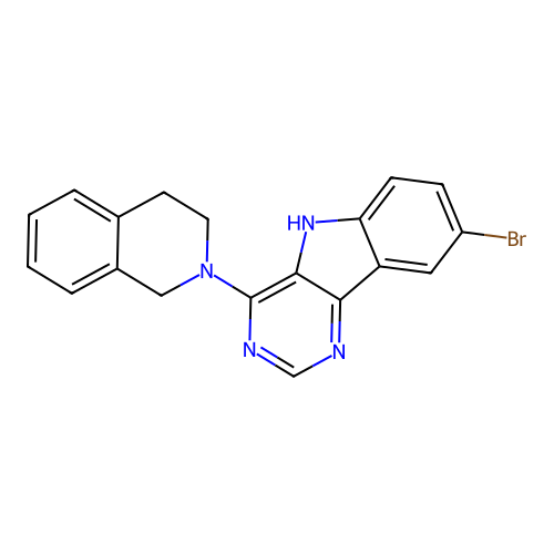 8-Bromo-4-(3,4-dihydro-1H-isoquinolin-2-yl)-5H-pyrimido[5,4-b]indole structure