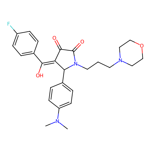 (4E)-5-(4-dimethylaminophenyl)-4-[(4-fluorophenyl)-hydroxymethylidene]-1-(3-morpholin-4-ylpropyl)pyrrolidine-2,3-dione structure