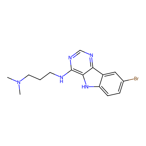 N'-(8-bromo-5H-pyrimido[5,4-b]indol-4-yl)-N,N-dimethylpropane-1,3-diamine structure