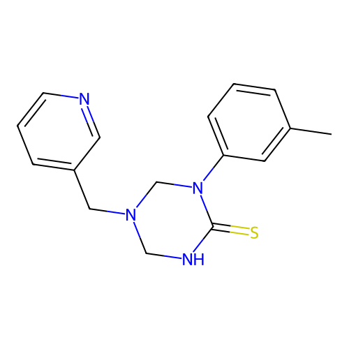 1-(3-Methylphenyl)-5-(pyridin-3-ylmethyl)-1,3,5-triazinane-2-thione structure