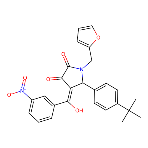 (4E)-5-(4-tert-butylphenyl)-1-(furan-2-ylmethyl)-4-[hydroxy(3-nitrophenyl)methylidene]pyrrolidine-2,3-dione structure