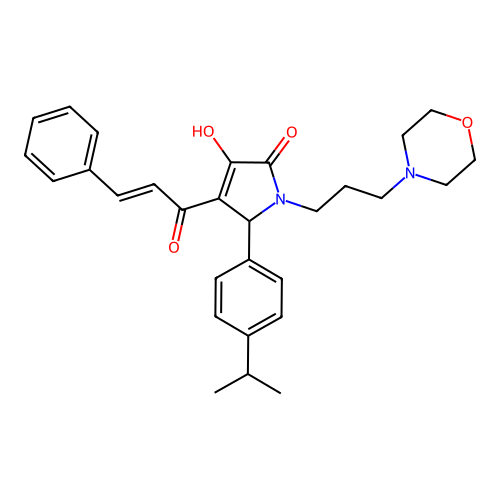 4-cinnamoyl-3-hydroxy-5-(4-isopropylphenyl)-1-(3-morpholinopropyl)-1H-pyrrol-2(5H)-one structure