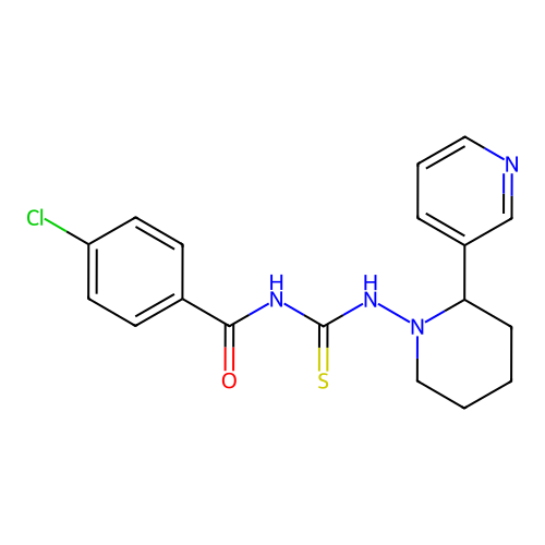 4-chloro-N-((2-(pyridin-3-yl)piperidin-1-yl)carbamothioyl)benzamide structure