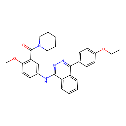 (5-((4-(4-ethoxyphenyl)phthalazin-1-yl)amino)-2-methoxyphenyl)(piperidin-1-yl)methanone structure