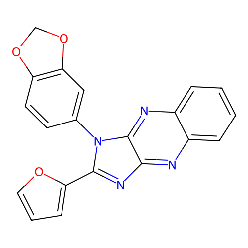 1-(1,3-benzodioxol-5-yl)-2-(furan-2-yl)-1H-imidazo[4,5-b]quinoxaline structure