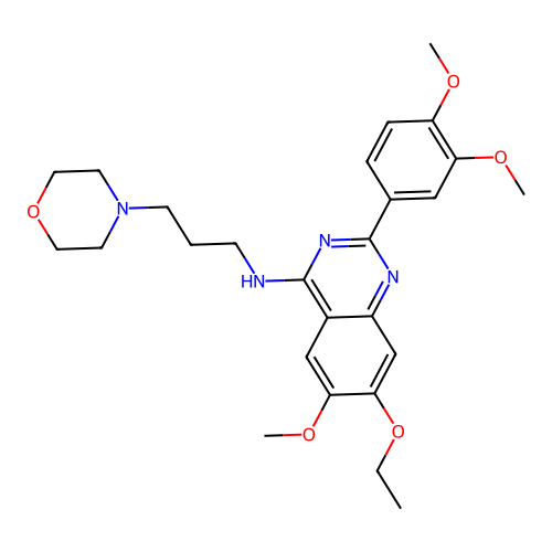 2-(3,4-dimethoxyphenyl)-7-ethoxy-6-methoxy-N-(3-morpholin-4-ylpropyl)quinazolin-4-amine structure