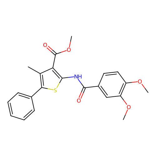 METHYL 2-(3,4-DIMETHOXYBENZAMIDO)-4-METHYL-5-PHENYLTHIOPHENE-3-CARBOXYLATE structure