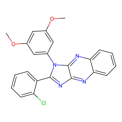 2-(2-chlorophenyl)-1-(3,5-dimethoxyphenyl)-1H-imidazo[4,5-b]quinoxaline structure