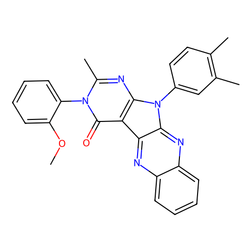 11-(3,4-dimethylphenyl)-3-(2-methoxyphenyl)-2-methyl-3,11-dihydro-4H-pyrimido[5',4':4,5]pyrrolo[2,3-b]quinoxalin-4-one structure