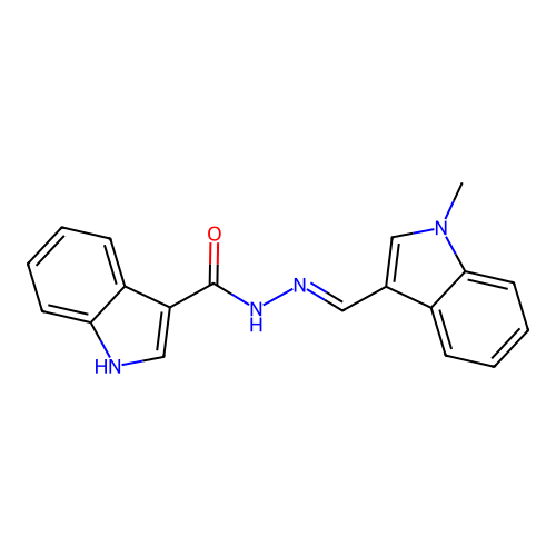N'-((1-methyl-1H-indol-3-yl)methylene)-1H-indole-3-carbohydrazide structure