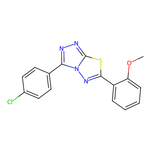 3-(4-Chlorophenyl)-6-(2-methoxyphenyl)-[1,2,4]triazolo[3,4-b][1,3,4]thiadiazole structure