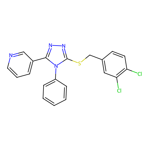 3-{5-[(3,4-dichlorobenzyl)sulfanyl]-4-phenyl-4H-1,2,4-triazol-3-yl}pyridine structure