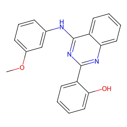 (6E)-6-[4-(3-methoxyanilino)-1H-quinazolin-2-ylidene]cyclohexa-2,4-dien-1-one structure