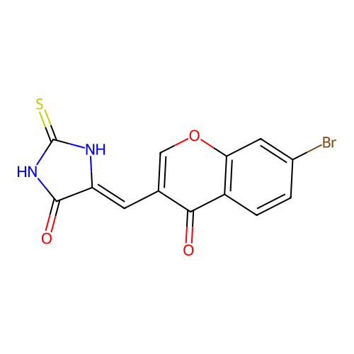 (Z)-5-((7-bromo-4-oxo-4H-chromen-3-yl)methylene)-2-thioxoimidazolidin-4-one structure
