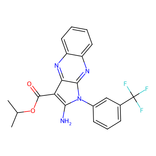 isopropyl 2-amino-1-(3-(trifluoromethyl)phenyl)-1H-pyrrolo[2,3-b]quinoxaline-3-carboxylate structure