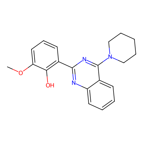 2-Methoxy-6-(4-(piperidin-1-yl)quinazolin-2-yl)phenol structure