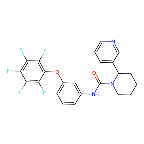 N-[3-(pentafluorophenoxy)phenyl]-2-(pyridin-3-yl)piperidine-1-carboxamide structure