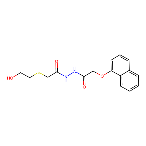 2-[(2-hydroxyethyl)sulfanyl]-N'-[(naphthalen-1-yloxy)acetyl]acetohydrazide structure