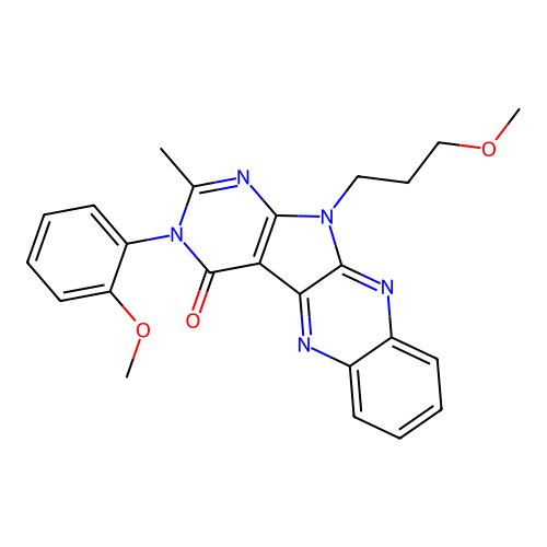 3-(2-methoxyphenyl)-11-(3-methoxypropyl)-2-methyl-3,11-dihydro-4H-pyrimido[5',4':4,5]pyrrolo[2,3-b]quinoxalin-4-one structure