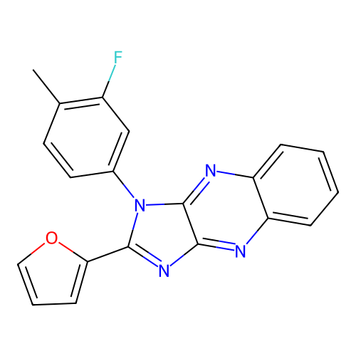 1-(3-fluoro-4-methylphenyl)-2-(furan-2-yl)-1H-imidazo[4,5-b]quinoxaline structure